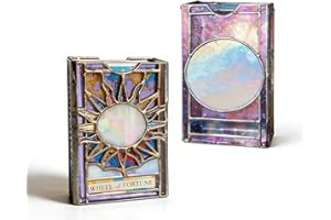 Stained Glass Tarot Deck Case, Mystical Sun & Moon Stained Glass Style Tarot Card Holder, Handcrafted Tarot Card Case Gift fo