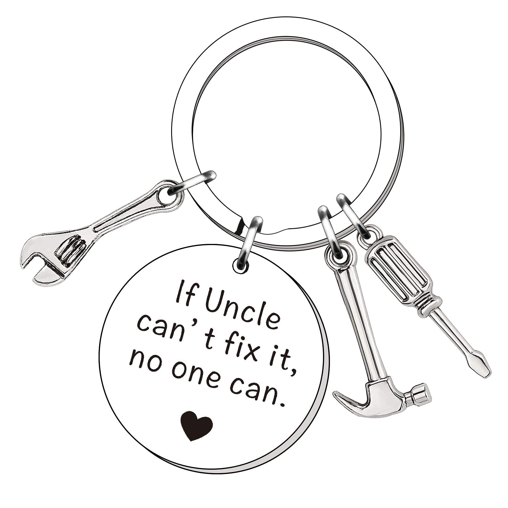 SMARGO Uncle Keyring Gifts From Niece Nephew For Father's Day Birthday If Uncle Can't Fix It No One Can Keychain Presents