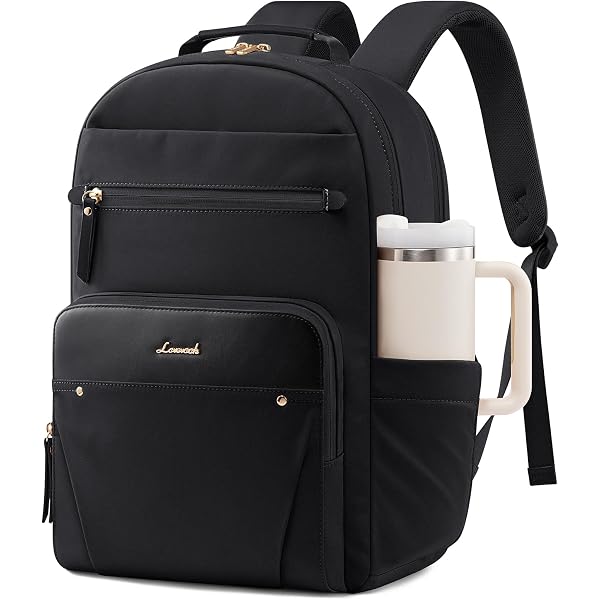 Laptop Backpack with Leather Trim & Tumbler Pockets, 15.6\