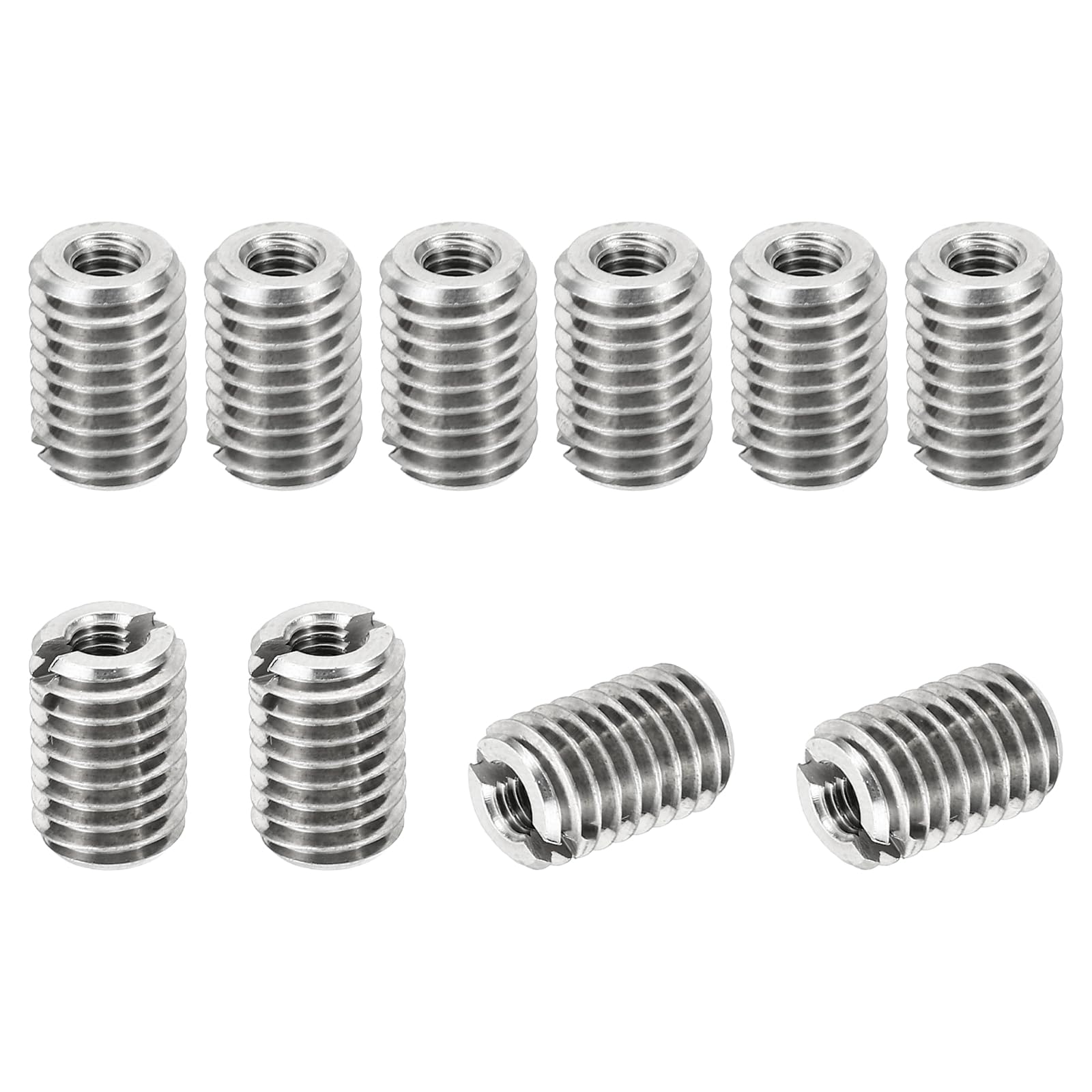 PATIKIL Thread Adapters Sleeve Reducing Nut, 10 Pcs M8*1.25 Male to M4*0.7 Female Repairing Insert Nut Screw Reducer Conversion Stainless Steel Fastener 12mm