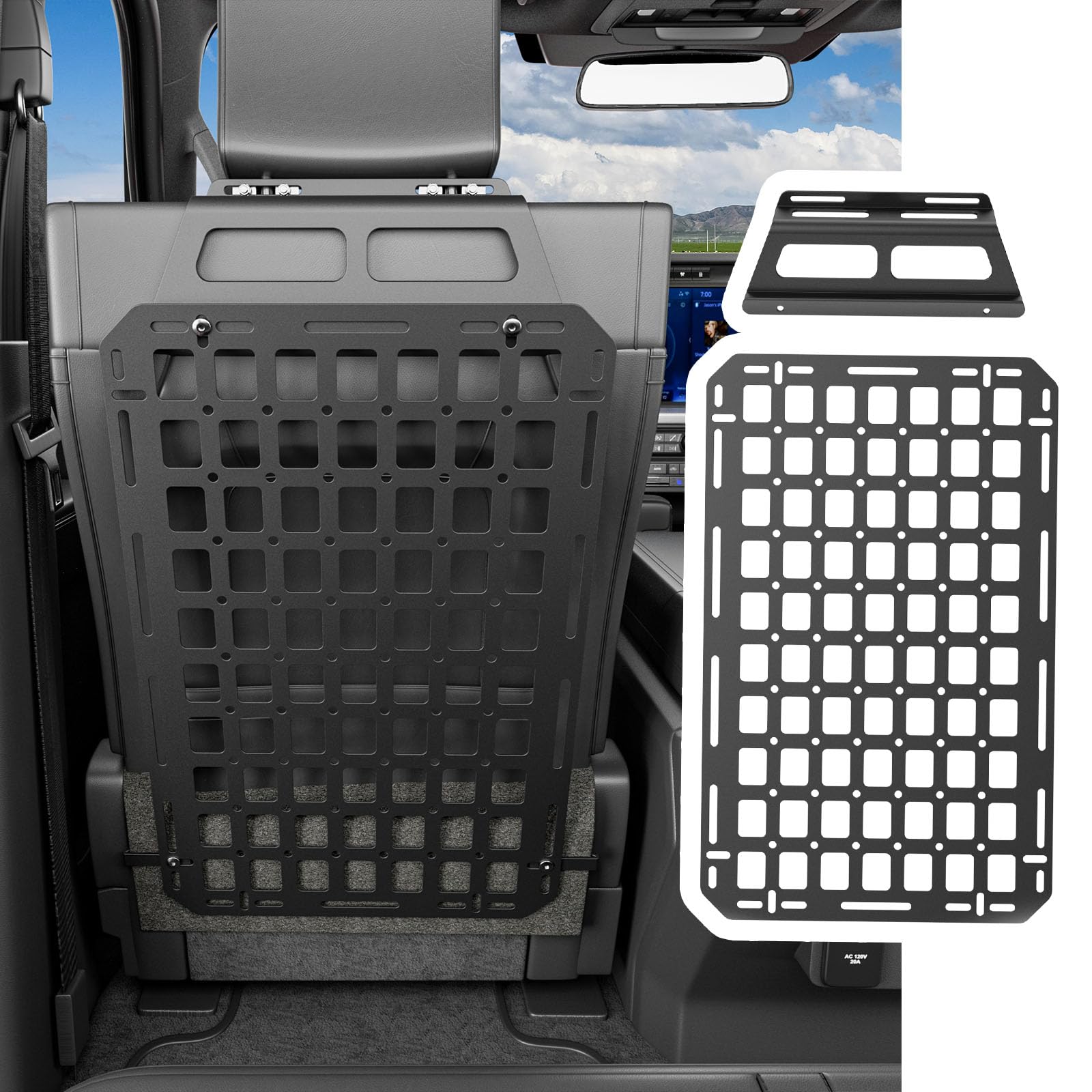 Photo 1 of SZYANG Seat Back Molle Panel Compatible with 2015-2025 Ford F-150 Seat Back Organizers Molle Tactical Truck Organizer Replacement for 2015-2025 Ford F150 Accessories(1PC)