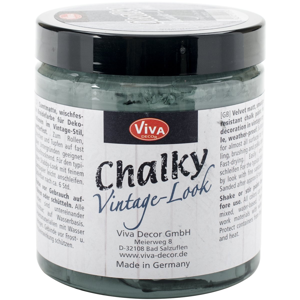 Viva Decor Acrylic Chalky Vintage-Look Paint 8 oz-Dark Green