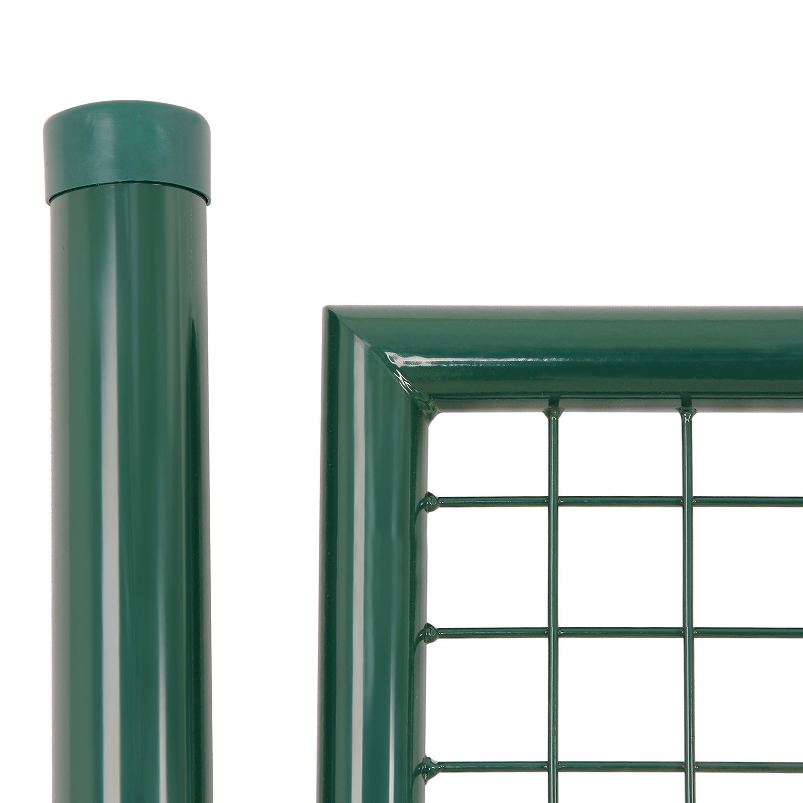 SONGMICS Gartentor, Gartentür, verzinkter Stahl, robust und langlebig, abschließbar, rundes Rohr, Tür 87 x 90 cm, 106 x 90 cm (B x H), grün GGD150G 5