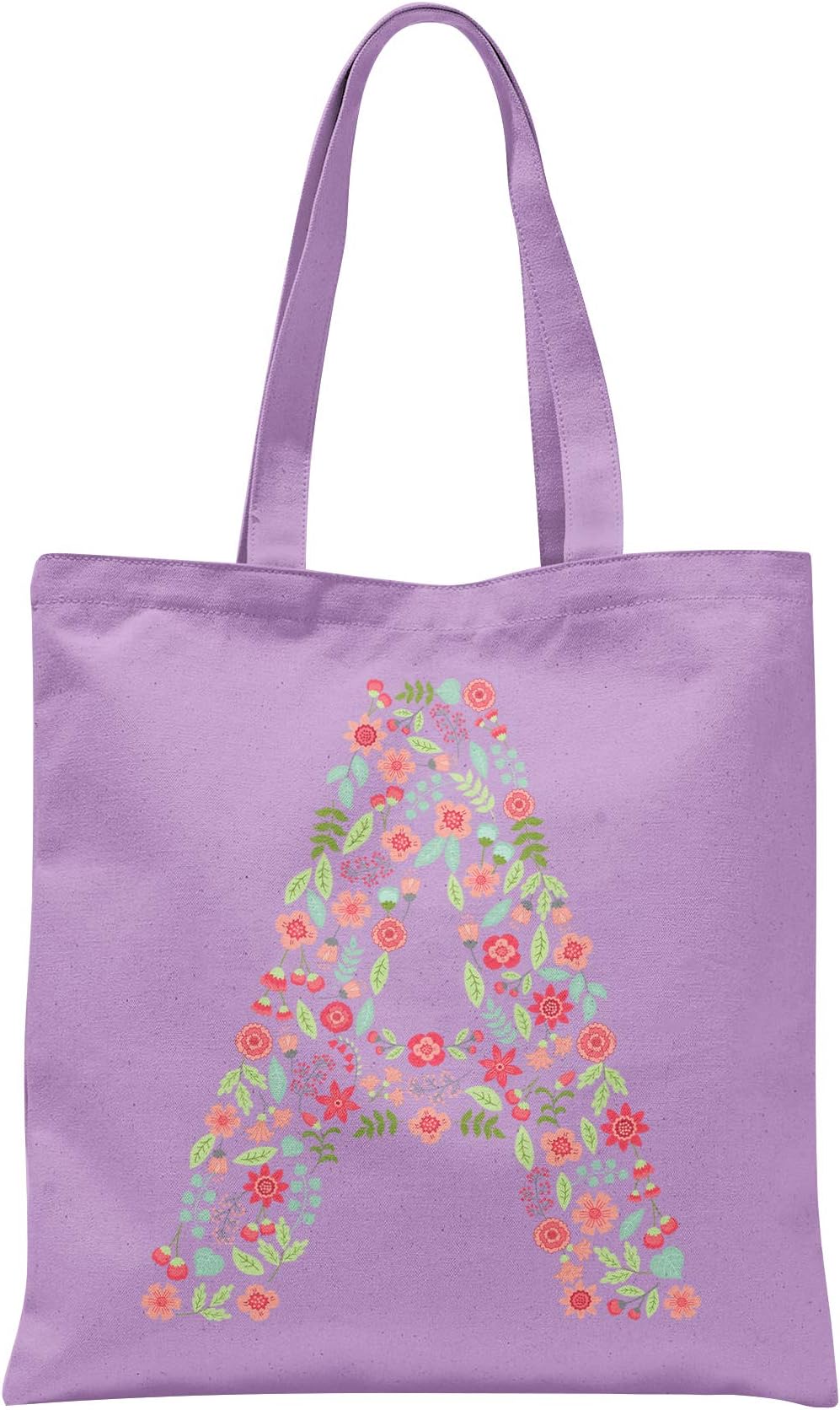 Personalised Floral Alphabet Tote Bag Any Letter Shopper Birthday Gift Present