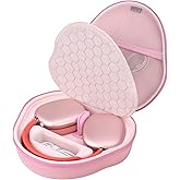 BOVKE Hard Carrying Case with Sleep Mode for Apple AirPods Max Wireless Over-Ear Headphones, AirPods Max Protective Portable Storage Bag with Mesh Pocket for Headphone Accessories, Pink