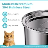 tomxcute Cat Water Fountain 3.2L Stainless Steel with Filter Upgraded Pump view 3