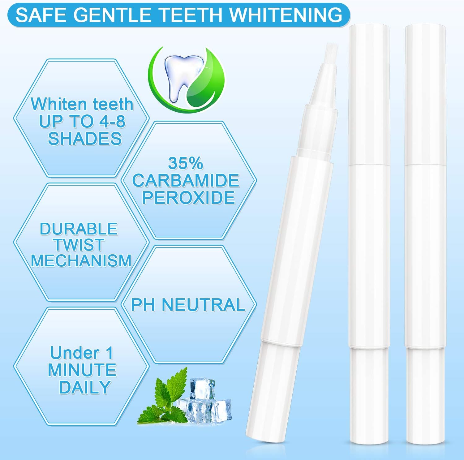 Zoomarlous Teeth Whitening Pen 3 Pack - 30+ Uses Whitening Treatments, 35% Carbamide Peroxide, No Sensitivity, Remove Coffee and Tea Stains Professional Dental Whitener, Beautiful White Smile, 3x2 ml: Health & Personal Care