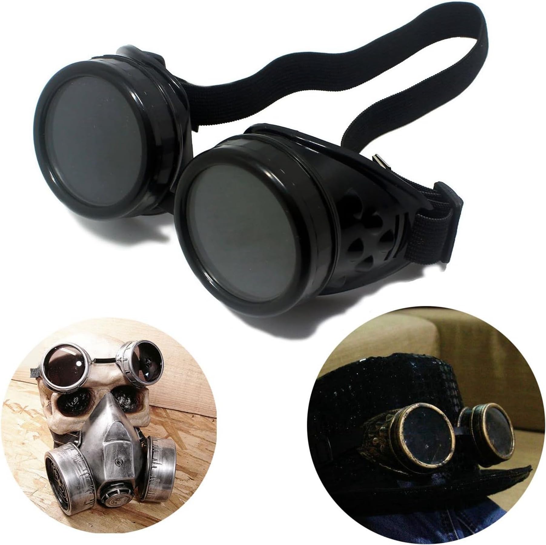 TamBee Black Steampunk Goggles Costume Cosplay