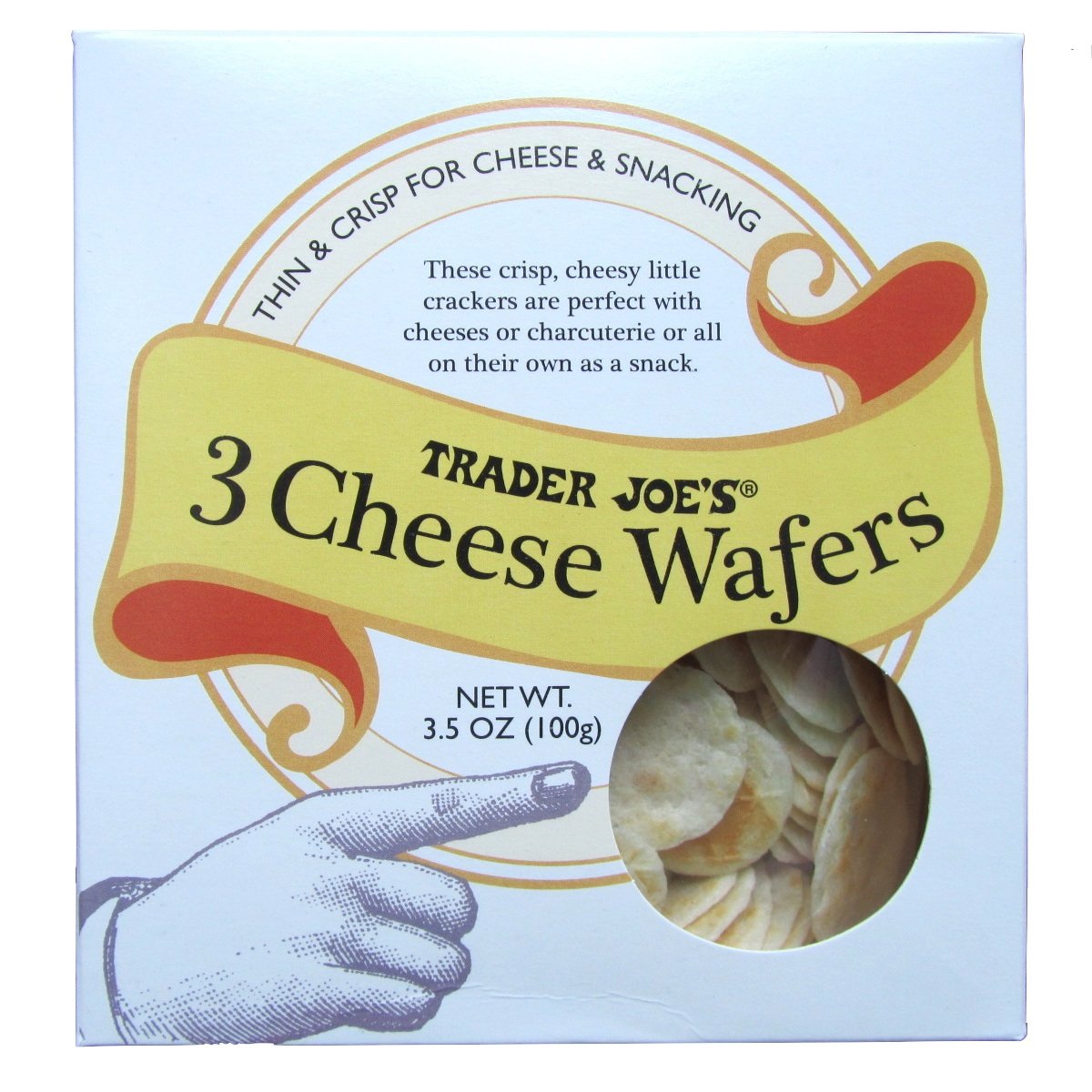 Trader Joe's 3 Cheese Wafers Mini Cracker, 3.5 oz Box (Pack of 2