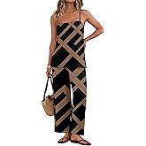 IWOLLENCE Women's 2 Piece Sets Spaghetti Strappy Tank Top and Long Pant with Pockets Lounge Matching Sets Beach Vacation