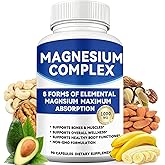 Magnesium Complex 1000mg with 8 Forms – Glycinate, Citrate, Malate, Taurate for Absorption – Supports Bone, Muscle, Energy & Recovery – Vegan, Non-GMO, 90 Capsules (1)