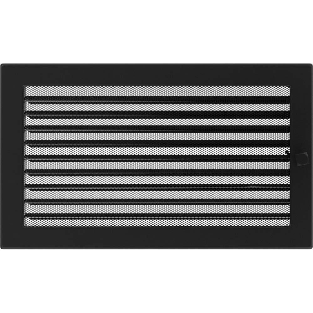 KRATKI ventilation grille fireplace grille 22cm x 37cm black with blinds