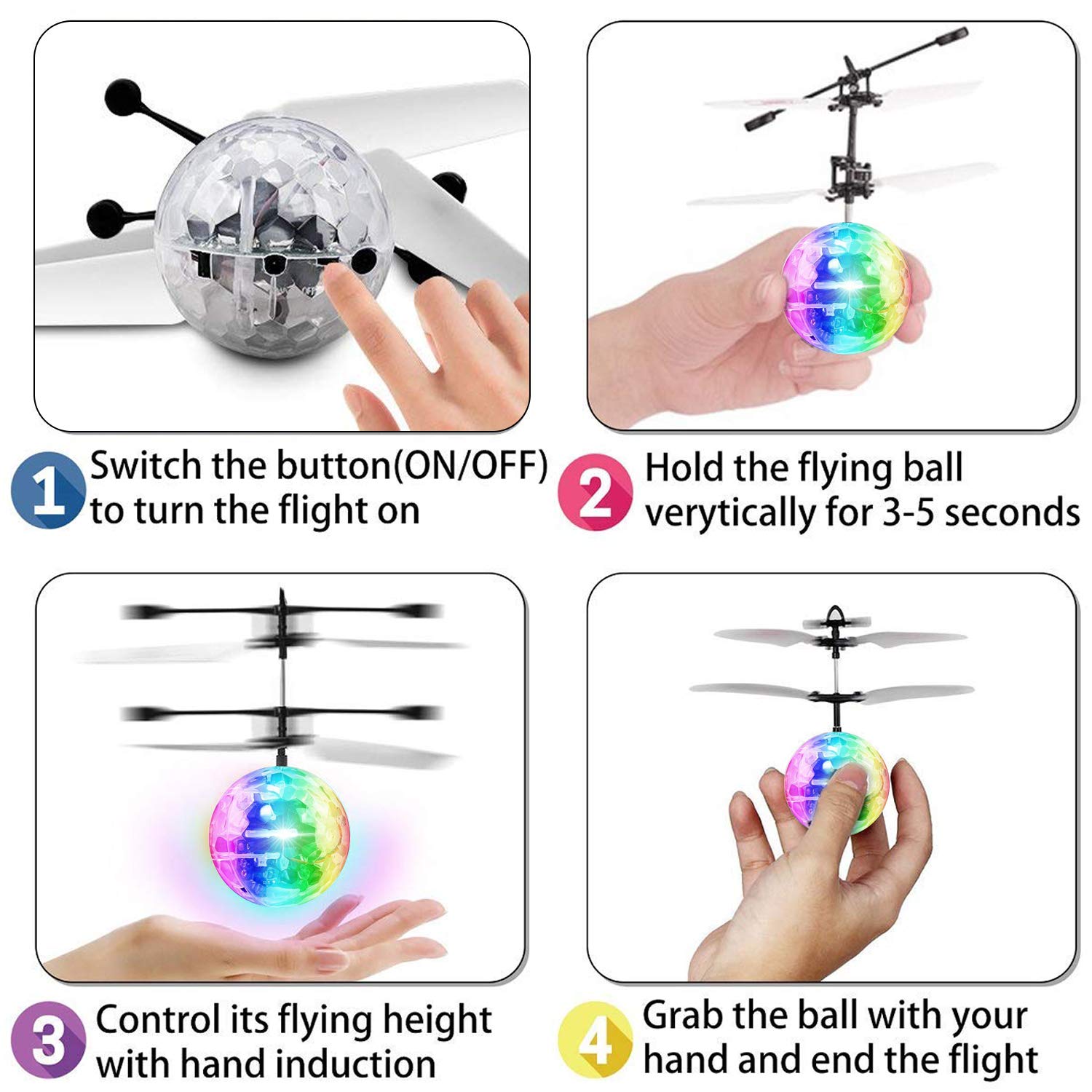 Flying Ball, Infrared Induction Drone RC Flying Toy Hand Control