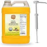 Certified Organic Unrefined Cold Pressed Sweet Almond Oil- 1 Gallon