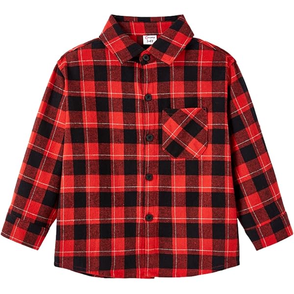 thumbnail image 2 of PatPat Toddler Boy Button Design Long-sleeve Plaid Shirt And Ripped 2 of 10