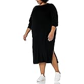 The Drop Womens Suki Rib Midi V-Back Dress