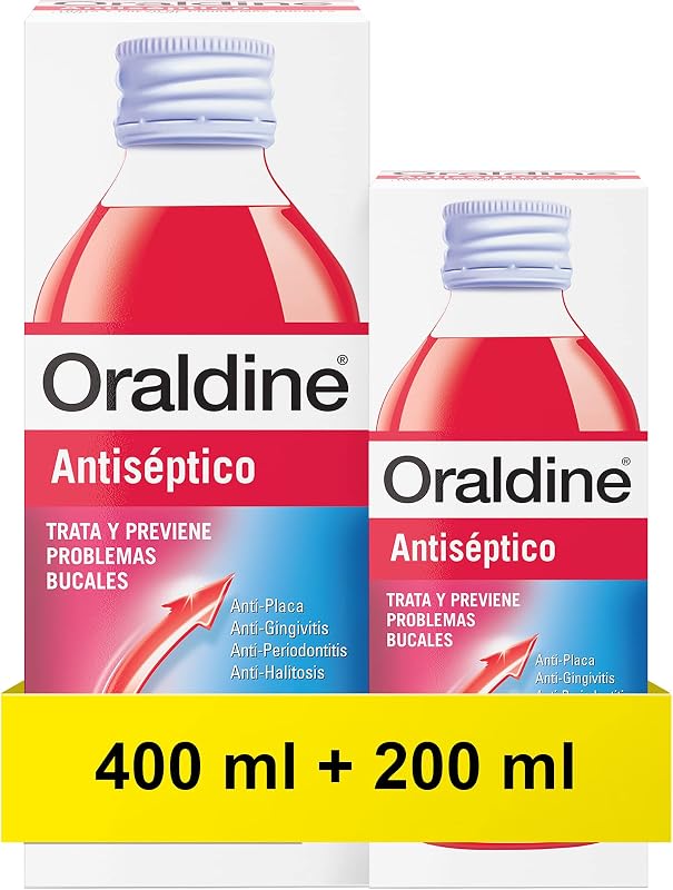 Enjuague Bucal Antiséptico Uso Diario, 400 ml y 200 ml, 2 uds
