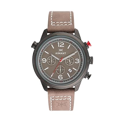 Mens Kotor Black with Taupe Leather Band Watch GKO-200L8-81