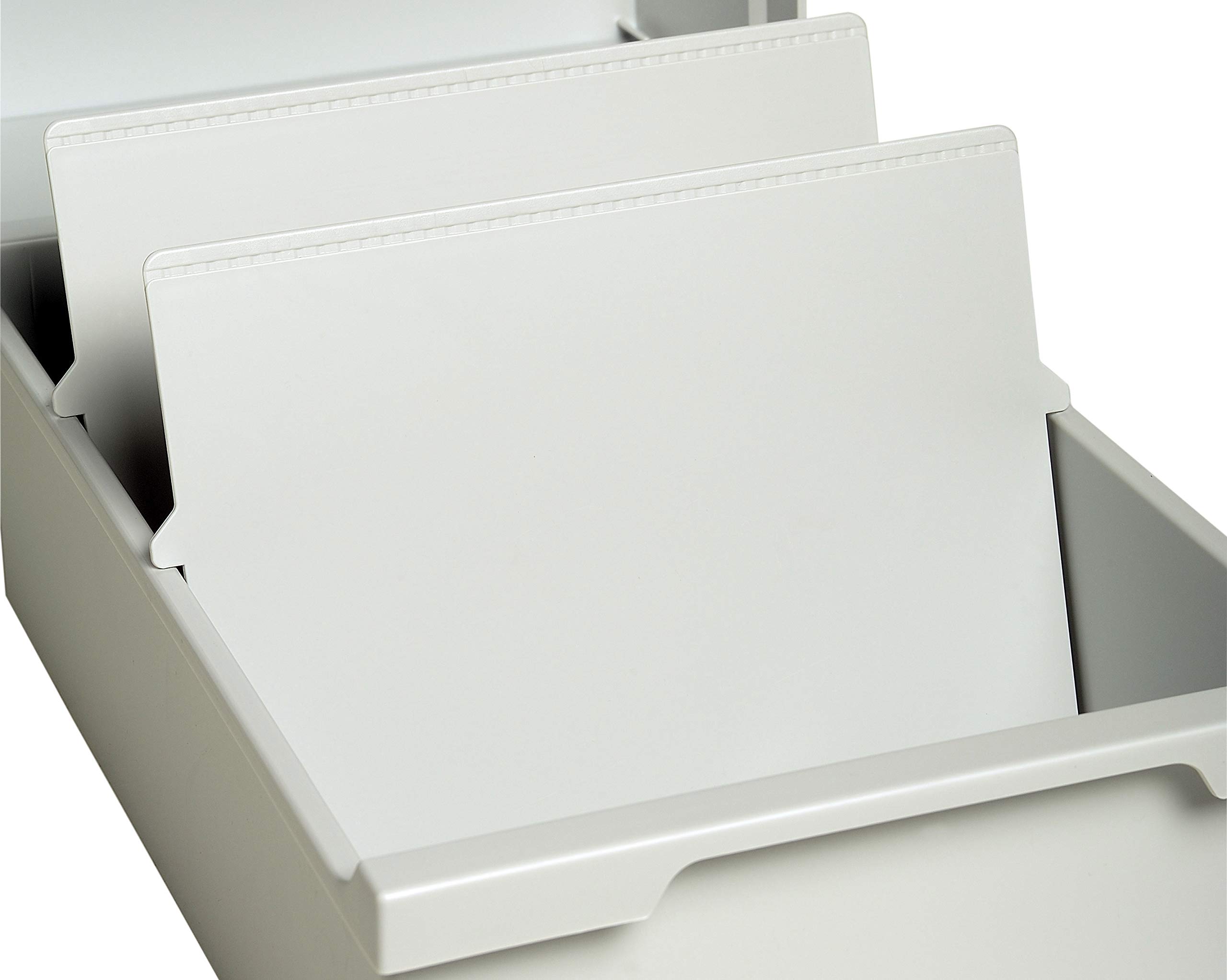 Exacompta - Ref 54240D - Dividers for Index Cards - Suitanble for A6 Documents, Landscape Orientation, 2 Dividers Included, Made from Polystyrene - Light Grey