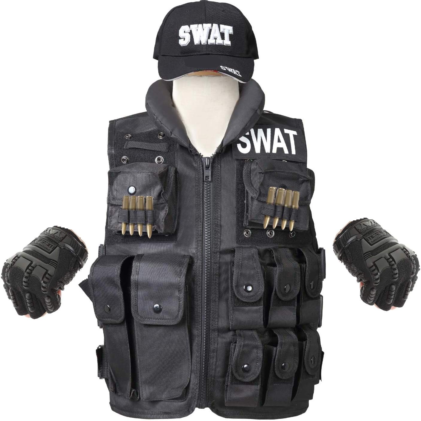 Catsobat Swat ベスト コスプレ タクティカルベスト ハロウィン 仮装 スワット コスチューム 男女兼用 フリーサイズ対応 特注仕様 年版 メーカー30日保証付き Black ブラック タクティカルベスト 通販 Amazon