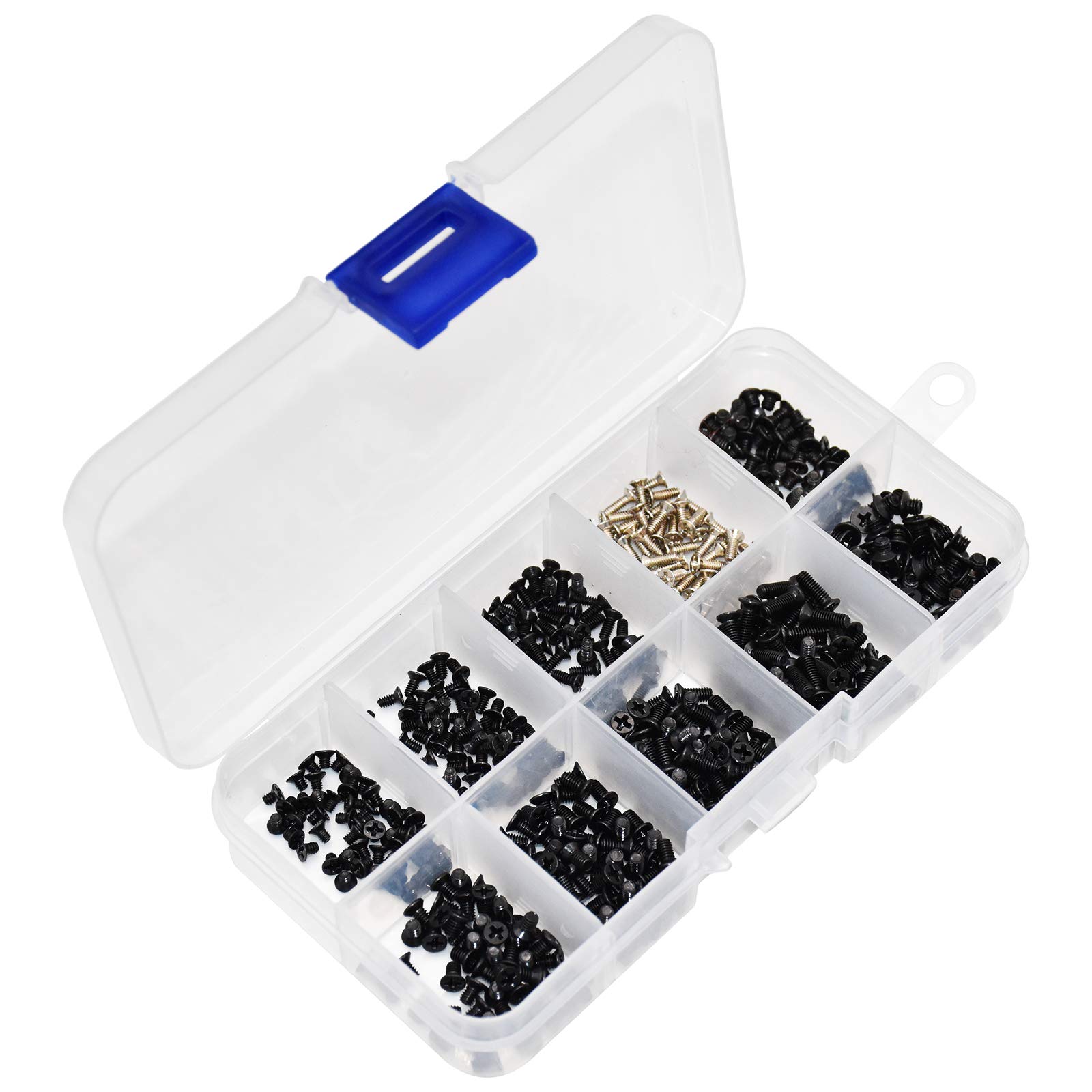 YMWALK 500PCS Laptop Notebook Computer Screw Kit, Assorted Sizes M2 M2.5 M3, Flat Head Phillips Screws for IBM HP Dell Samsung Sony Toshiba Gateway Acer Lenovo Laptops Etc