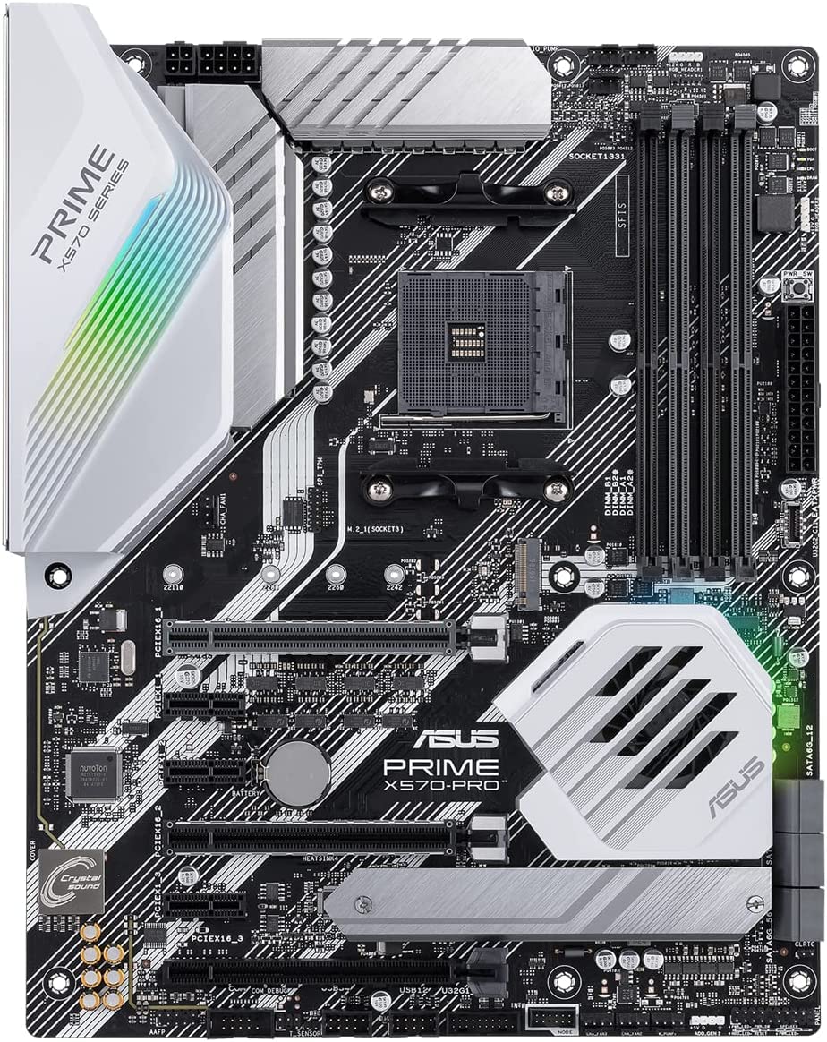 Asus Prime X570-Pro Ryzen 3 AM4 with PCIe Gen4, Dual M.2 HDMI, SATA 6GB/s USB 3.2 Gen 2 ATX Motherboard