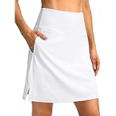 SANTINY 18" Skorts for Women 3 Pockets High Waist Long Athletic Tennis Skirt Golf Skort for Casual Summer Travel