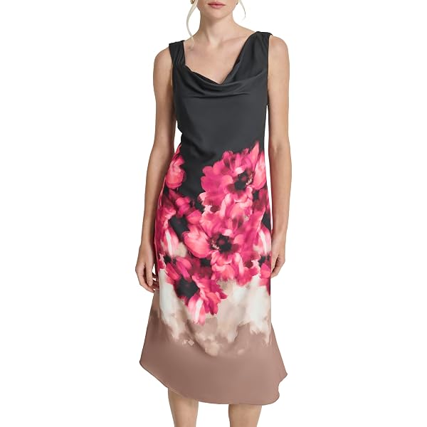 DKNY Women's Dress, Black Multi, 2 at Amazon Women's Clothing store
