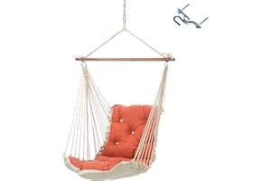 Hatteras Hammocks Echo Sangria Sunbrella Tufted Single Swing, 350 LB Weight Capacity, Handcrafted in The USA, Perfect for Indoor or Outdoor Use