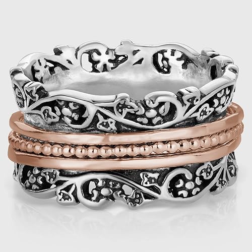 PZ Paz Creations Sterling Silver and Rose Gold Over Silver