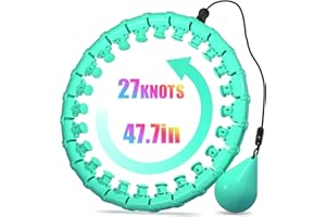 ZIBTREK Weighted Infinity Hoop for Adult Weight Loss, 2 in 1 Smart Fitness Workout Hula Circle Hoops with 27 Detachable Knots, Exercise Fit Hoop Suitable for Women and Beginners