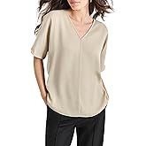 DKNY Womens Lounge V Neck Short Sleeve Top