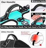 PoyPet No Pull Dog Harness Reflective Front & Back Clips Mint Blue Medium view 5