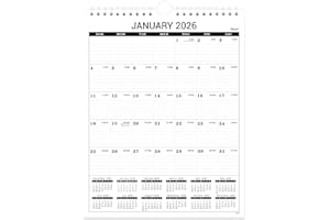 FETEULO 2026 Wall Calendar - 12-Month Wall Calendar from Jan. 2026 to Dec. 2026, 11.4" x 14.6", Vertical Monthly Calendar 2026, Twin-Wire Binding, Perfect for Planning Your Home and Office
