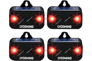 Lycoming Deer Repellent Raccoon Repellent for Nocturnal Animals Solar Predator Control Light Coyote Deterrent Devices with Red Strobe Lights Skunk Repellent for Garden - 4 Pack