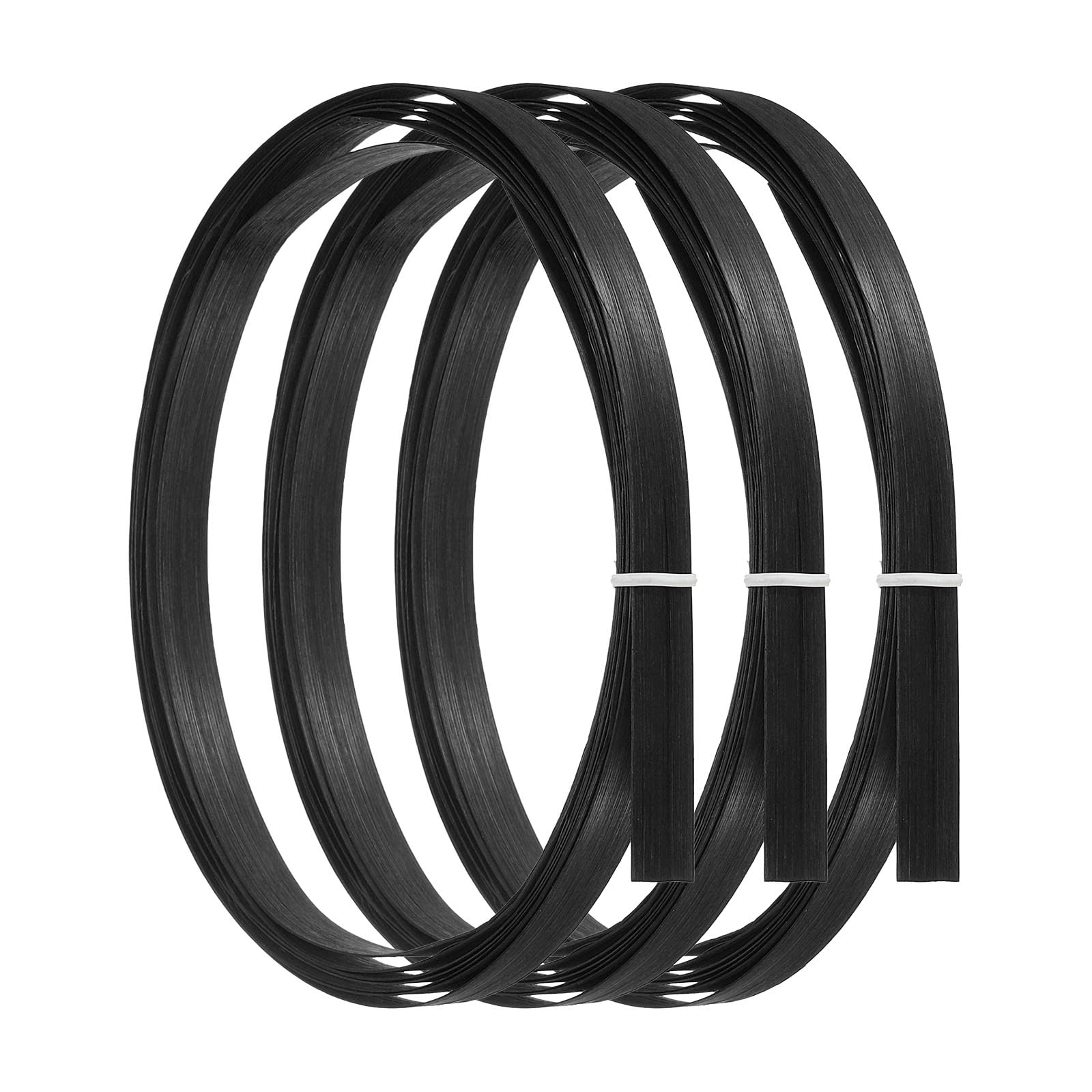 PATIKIL Bamboo Strips for Weaving 7/16" x 10 Ft, 3 Pack Thin Flat Wicker Rattan Cane Reed for Making Basket Webbing DIY Crafts, Black