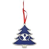 BYU Cougars (Brigham Young University) Tree Shaped Metal Christmas Ornament