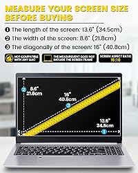 F FORITO 16 Inch 16:10 360° Laptop Privacy Screen