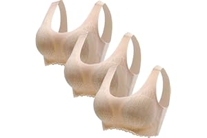 TAPANET 3-Pack Sports Bras for Women Seamless Comfort with Removable Pads Support Yoga Bra No Underwire Wirefree Sleep Bra