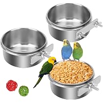 thumbnail image 2 of 2 Pack Bird Feeder And Waterer - Food Bowl Cups For Cage, Plastic Cup 2 of 13