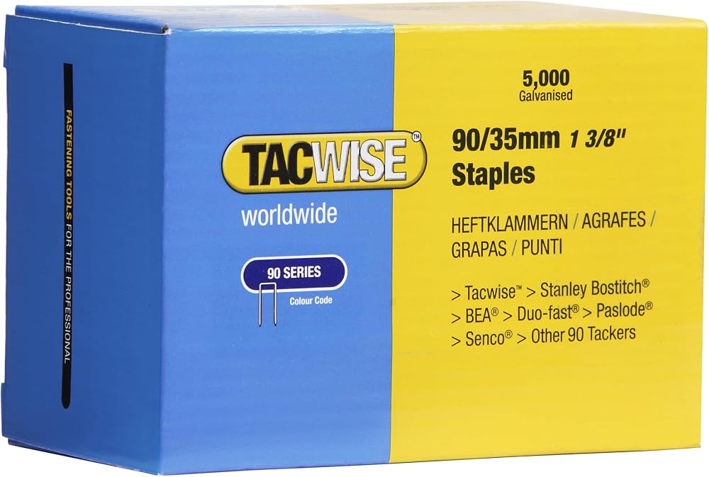 Tacwise 0310 Type 90 35mm Galvanised Narrow Crown Staples Pack 5000