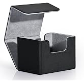 ZLCA MTG Deck Box Holds 120+ Single Sleeved Cards Commander Deck Box | Card Deck Box for Trading Cards Magnetic Card Storage Box Fits for Magic the Gathering TCG CCG (Black)
