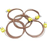 5pcs Pack High Accuracy K Type Mini-Connector Thermocouple Temperature Probe Sensor, 3 Meters Long Measure Range -50&deg;C~482&deg;C (-58&deg;F~899&deg;F)
