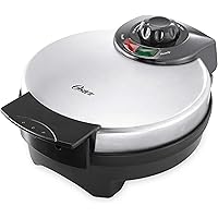 Oster Belgian Waffle Maker with Adjustable Temperature Control, Non-Stick Plates and Cool Touch Handle, Makes 8" Waffles, Sta