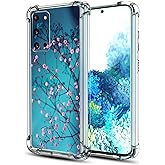 Beaucov Galaxy S20 FE 5G Case, Plum Blossom Flower Drop Protection Shockproof Case TPU Full Body Protective Scratch-Resistant Cover for Samsung Galaxy S20 FE 5G