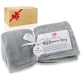 Get Well Blanket, Healing Blanket, Get Well Soon Gifts for Men and Women, Big Warm Hug, Comfort Throw Blanket Gray (50”x65”)