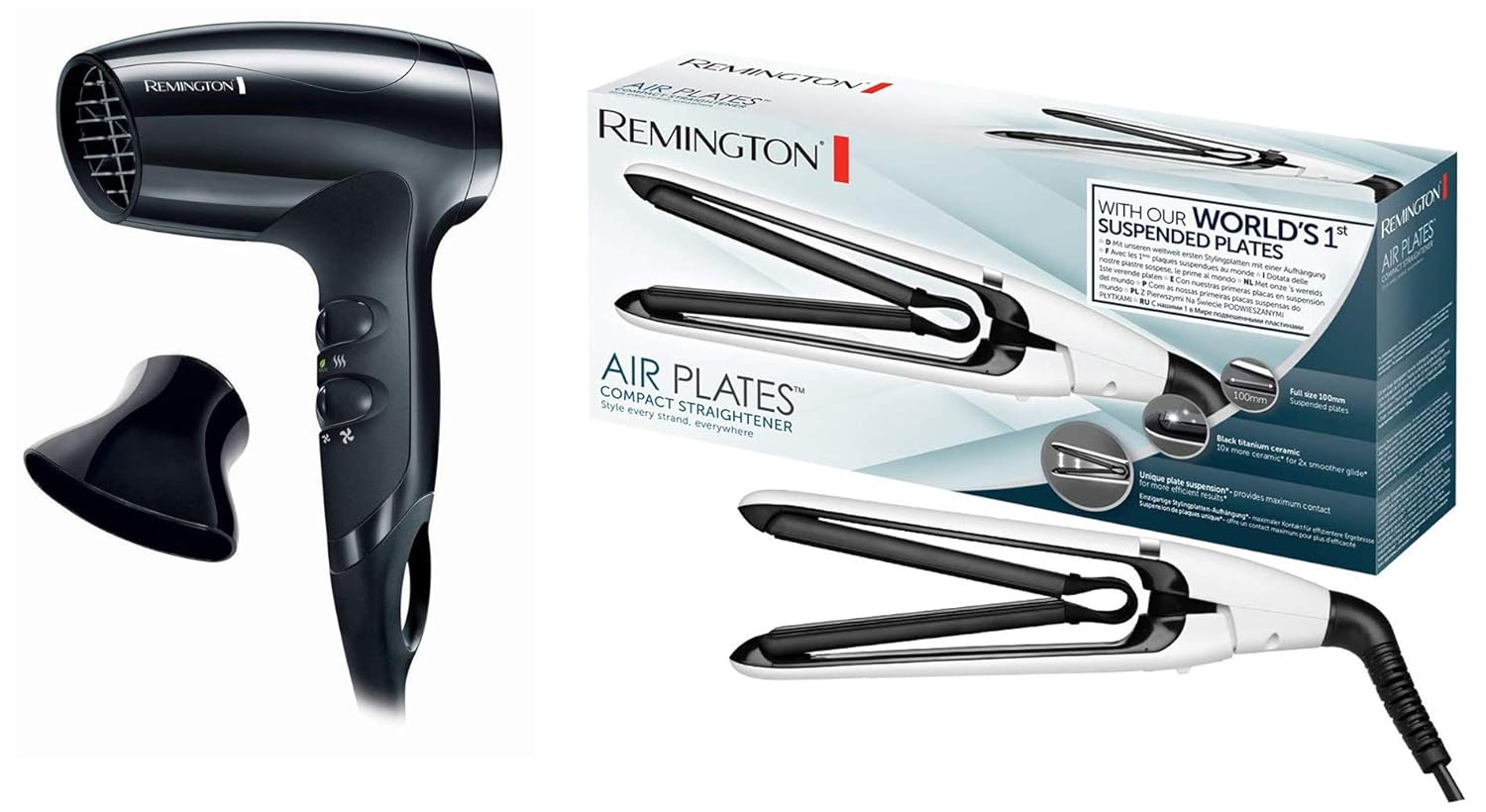 remington air plates titanium ceramic hair straighteners