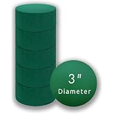 Pack of 6 FLOFARE Round Floral Foam Blocks for Fresh and Artificial Flowers, Each (3" X 1.5"), Dry &amp; Wet Green Flower Foam for Flower Arrangements &amp; Florist Supplies