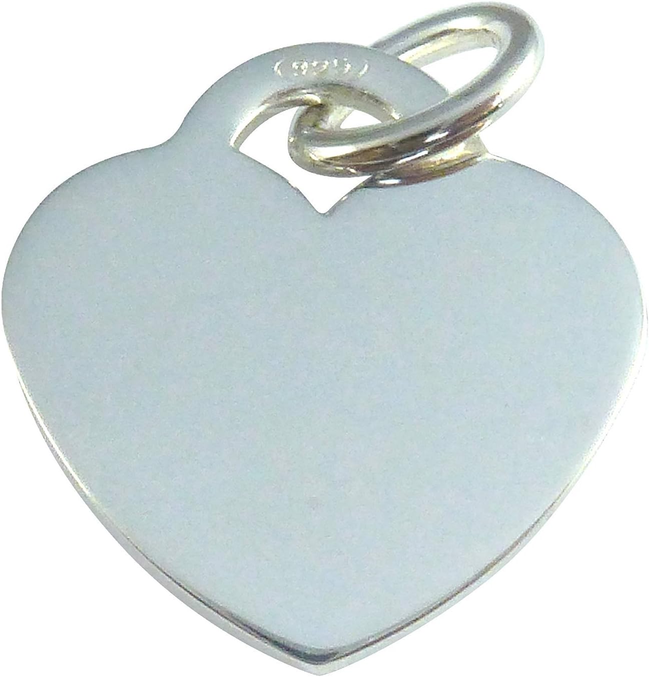 Sterling Silver Large Heart Charm/Pendant Heart Engraving Blank Stamping Blank Lock Style Heart 22.1 x 21.3mm