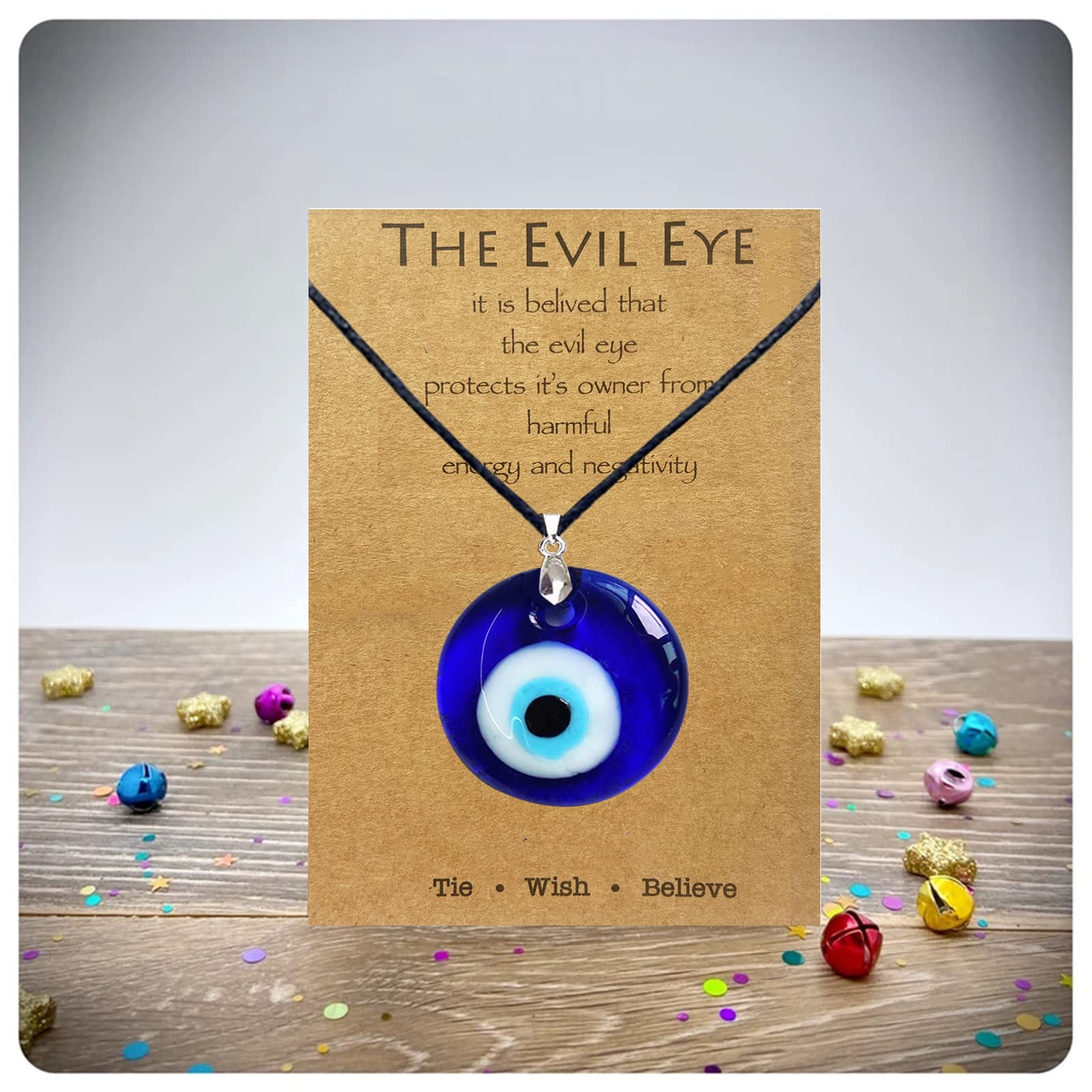 Long tiantian Evil Eye Necklace for Women Evil Eye Pendant Protection Necklaces for Men Leather Rope Glass Inspirational Jewelry Lucky Amulet Necklace Trendy Gifts for Friends